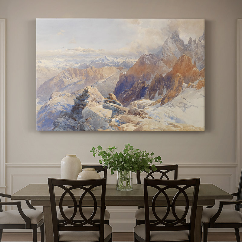 Paysage alpin élevé - Edward Theodore Compton - Toile tendue avec châssis-c. Fin du 19e siècle / début du 20e siècle