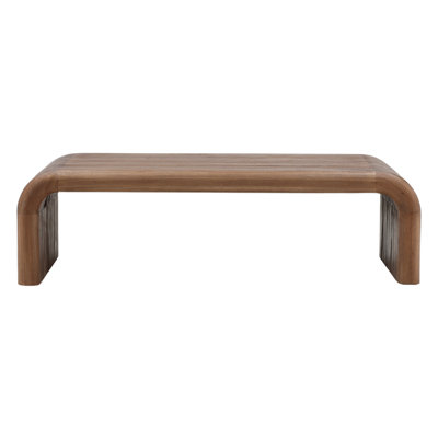 Alaina 55" Wide Mindi Wood Coffee Table, Medium Brown