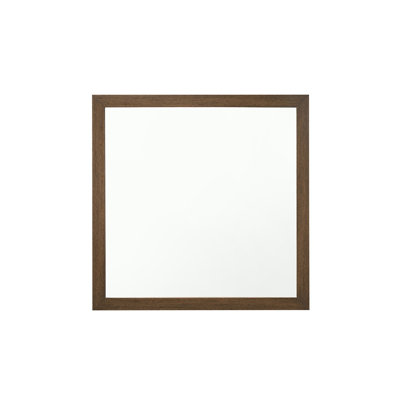Miquell 36x36 Inch Oak Finish Square Vanity Mirror - Modern Wall-Mounted Dresser Mirror for Bedroom & Bathroom