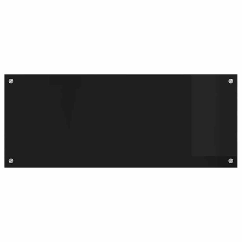 Vidaxl Kitchen Backsplash Tempered Glass Surface Modern Decor Home Style Chic, 100cm H x 40cm W, Black