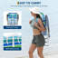 Ensemble de 2 chaises de plage portatives légères pour adultes, chaise pliante à 5 positions avec sangles de sac à dos, porte-gobelet et barre à serviettes