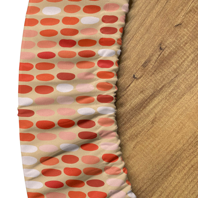 East Urban Home Circle Pattern Fitted Round TTablecloth Multicolor 92291, 67.72" Round