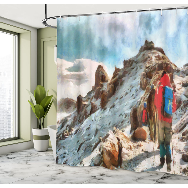 Dakota Fields Mountain Shower Curtain Trekkers, 70''H x 69''W