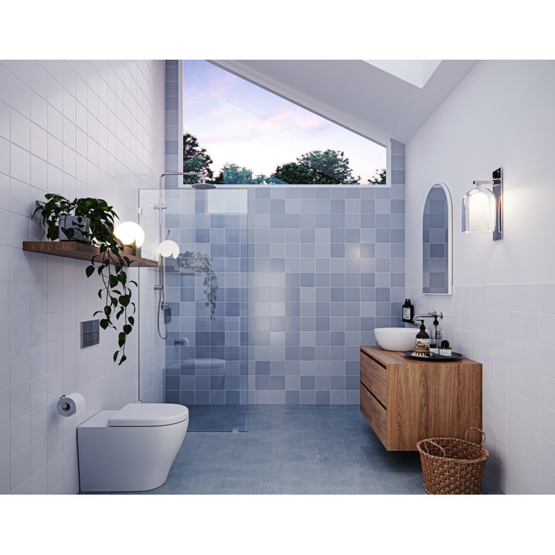 Vela 33 in. x 78 in. Fully Frameless Single Fixed Shower Panel, Polished Nickel