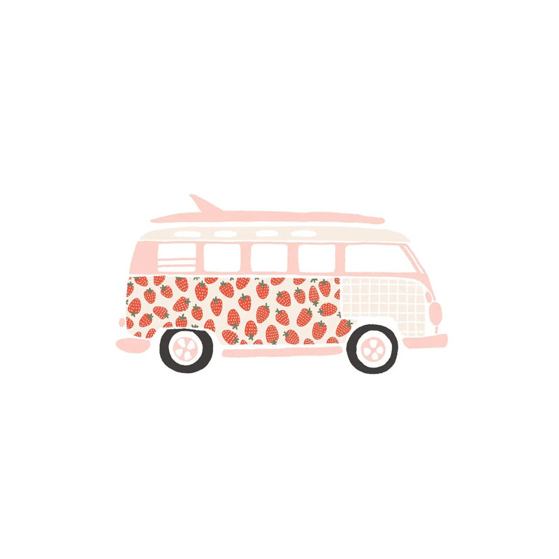 Strawberry Van par - Toile tendue, H 12 po x l 12 po x P 0,75 po