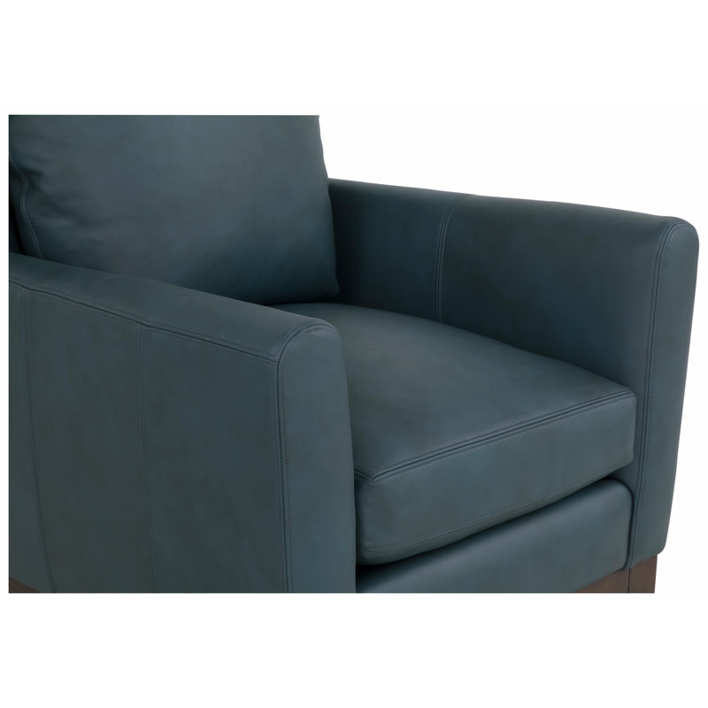 Ballast Leather Wingback Chair, Espresso, 1115 Saddle