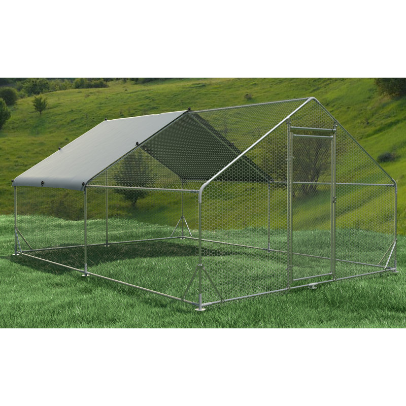 Grand poulailler imperméable avec cage de poulailler, H 77 po x l 118 po x P 157,5 po