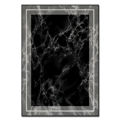 Luxurious Velvet Area Rug, 2.6 x 4.6 Feet, 100% Polyester, 740 g/m² | Non-Slip Felt Dot Underside, Laminated Sponge for Comfort | Easy Machine Washable | Modern Digital Print Design, Perfect for Any Room