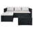 Structure noire / coussin gris clair