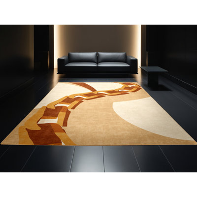 Soft Plush Bertrand Modern & Contemporary Area Rug in Brown – LightBrown Binding