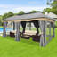 Pavillon de jardin 12 x 20 avec rideaux et filets-103709691