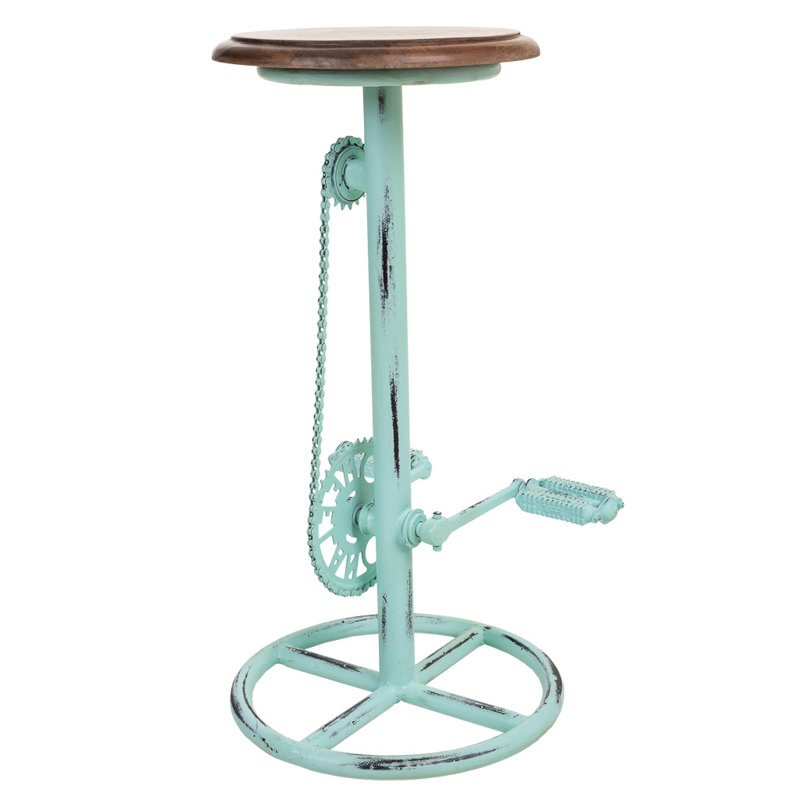 Paso Robles Counter Stool with Metal Frame, Brown, Blue