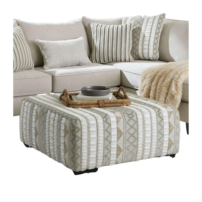 Bois massif beige de style contemporain avec revêtement en chenille et pieds fuselés noirs, 38 po de profondeur, 20 po de hauteur,
