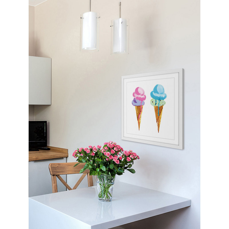 « ice crème » par molly rosner, reproduction d’art encadrée, 18 po H x 18 po L x 1,5 po D