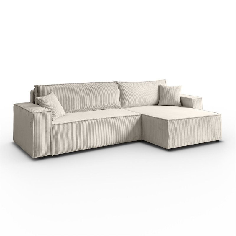 Raaya 4 Seater Corduroy Sofa Bed, Cream