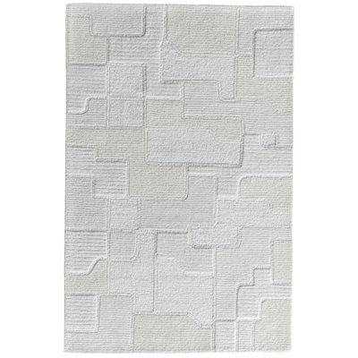 Denali Sculpture Hand-Tufted Area Rug - Ivory - 7'6" x
