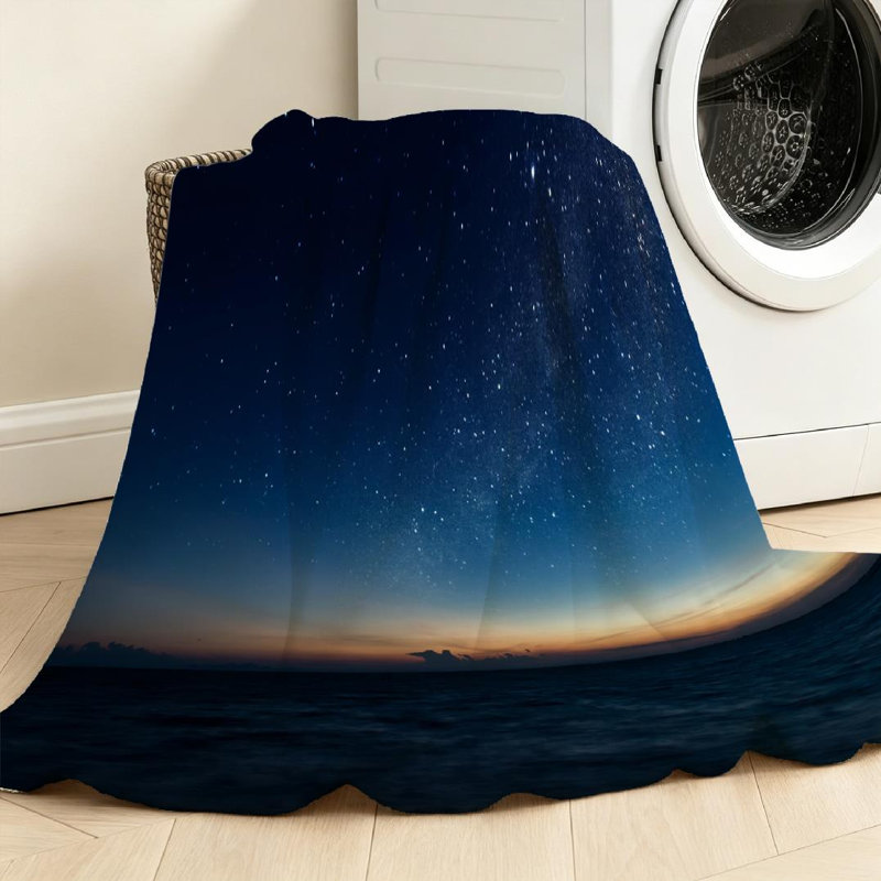 Jeté en flanelle bleue ultra douce, Throw 50" x 60"