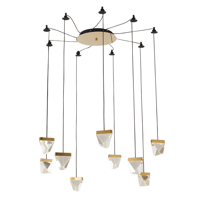 Luminaire suspendu linéaire unique à 9 lumières Caraban
