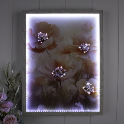 Poppy Dreams 12 x 16 joyaux halo art lueur DEL