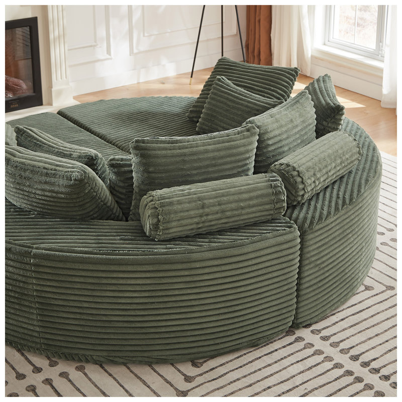 Canapé-lit inclinable convertible en velours côtelé 2 en 1 l 78,5 po x P 78,5 po Everwood Everwood