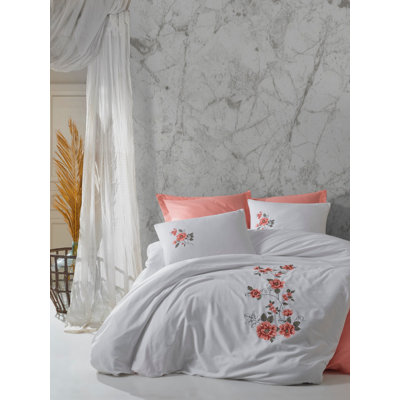 Satin Floral Duvet Cover