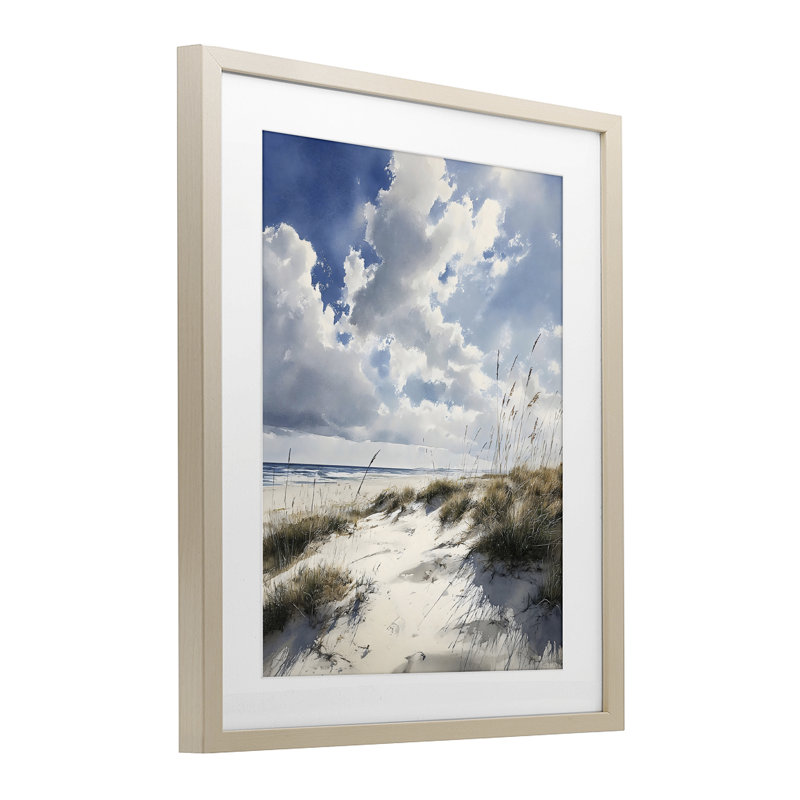 Dunes de midi ensoleillées, reproduction encadrée sous verre, conception de Franklyn Gregory, 21 x 17