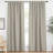 Linen Curtains for Living Room Rod Pocket & Back Tab Thick Flax Privacy Semi Sheer Window Curtains, 2 Panels-1861016154-1861016158