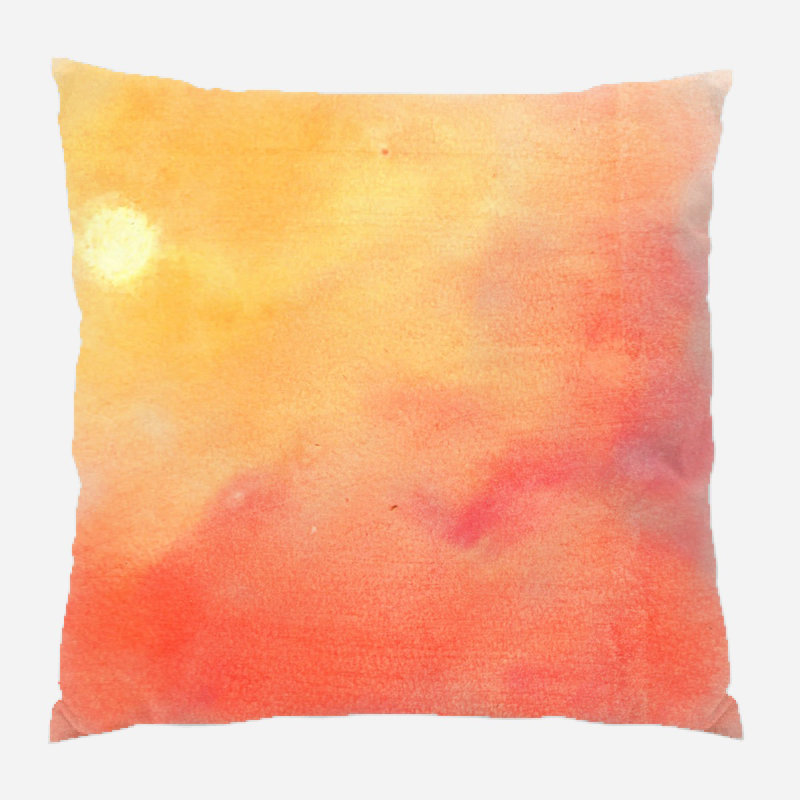Coussin décoratif aquarelle Alvie, Microsuède, Intérieur