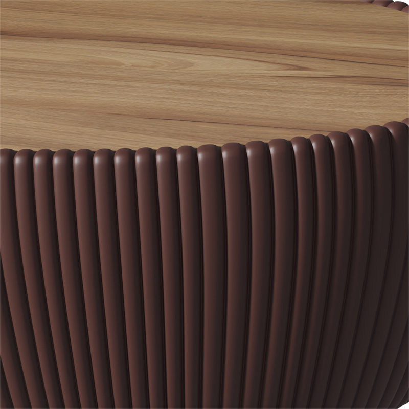  Lit de rangement en forme de maison avec lumières DEL, tiroirs, Dessus Nautral / base brune, Bois