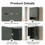 Armoire de rangement de salle de bain murale 24 po avec 2 portes, tablette réglable et tablette ouverte-123123723-123398539
