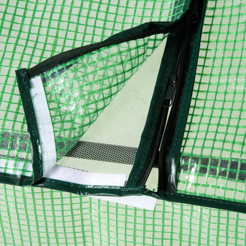 Mini serre d'extérieur avec couvercle en PE de 130 g / m² pour les tomates en croissance - taille 71 po x 36 po 28 po, fenêtres à fermeture à glissière, structure en acier, serre chaude pour plantes de fruits portatives, housse, fenêtres à deux niveaux