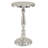 Hednesford Aluminum Metal Small Turned Pedestal Side End Silver Accent Table