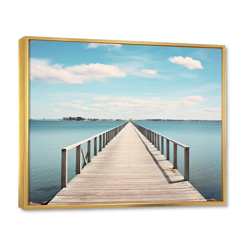 «Southlake Pier Lone Pier II», reproduction sur toile, H 34 po x l 44 po x P 1,5 po, Cadre flottant doré