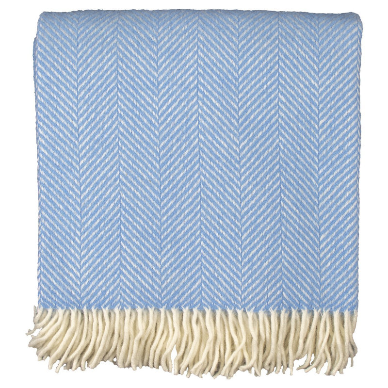 Hand Woven Throw Blanket, Sky Blue