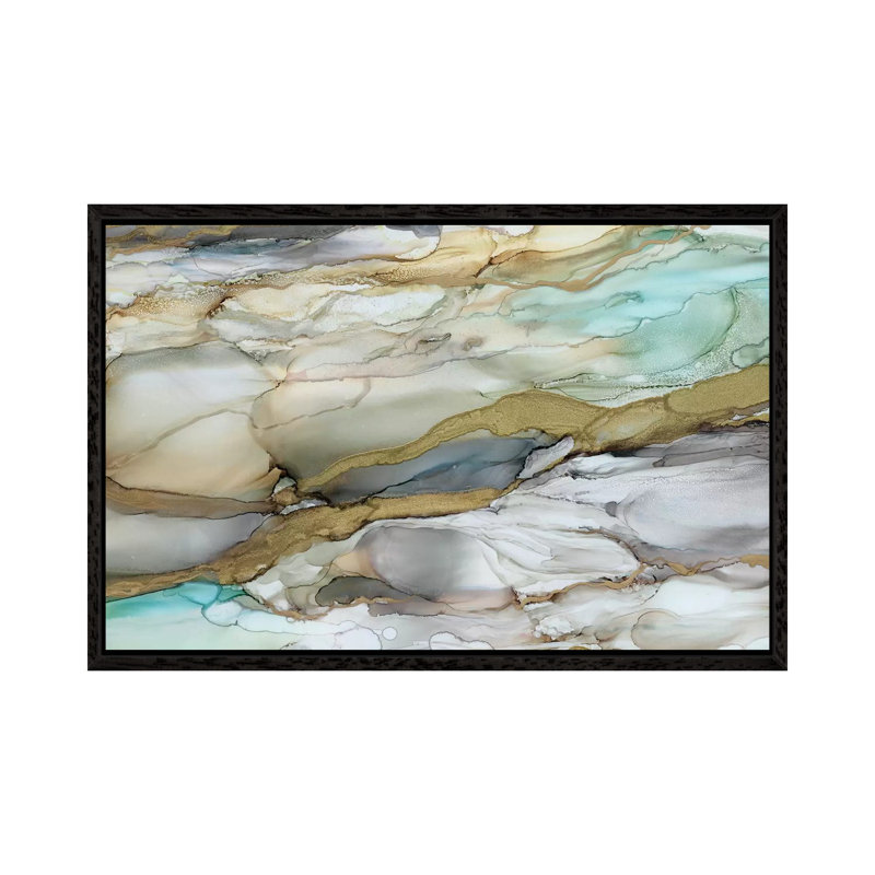 Marbled Glass II 1 Piece Painting on Canvas, 66.04 cm H x 45.72 cm W, Black Framed Canvas