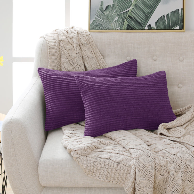 Rectangular Polyester Pillow Cover, Light Purple