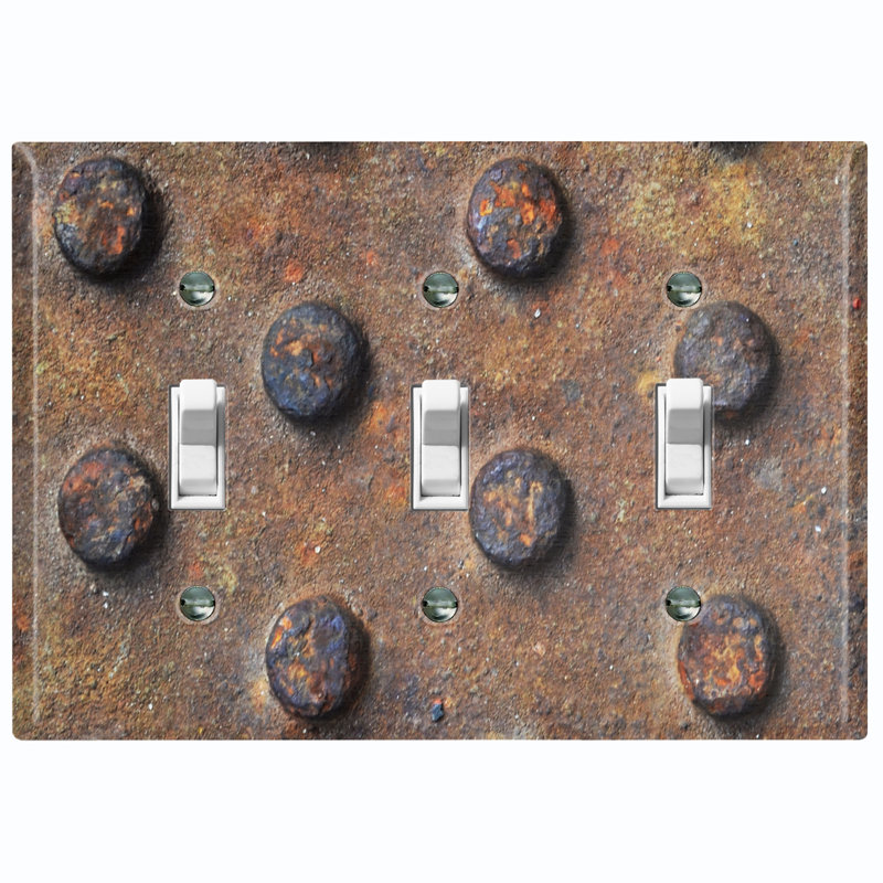 Patterned 3 - Gang Toggle Light Switch Standard Wall Plate