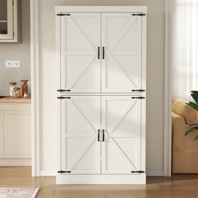 69.1" Tall Kitchen Pantry Cabinet, Farmhouse Kitchen Storage Cabinet With Adjustable Shelves,