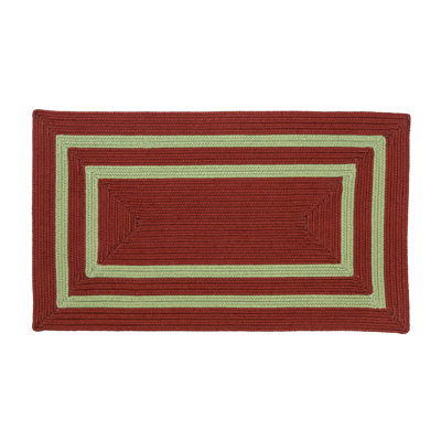 Tapis en polypropylène tissé à la main Odel en rouge / vert