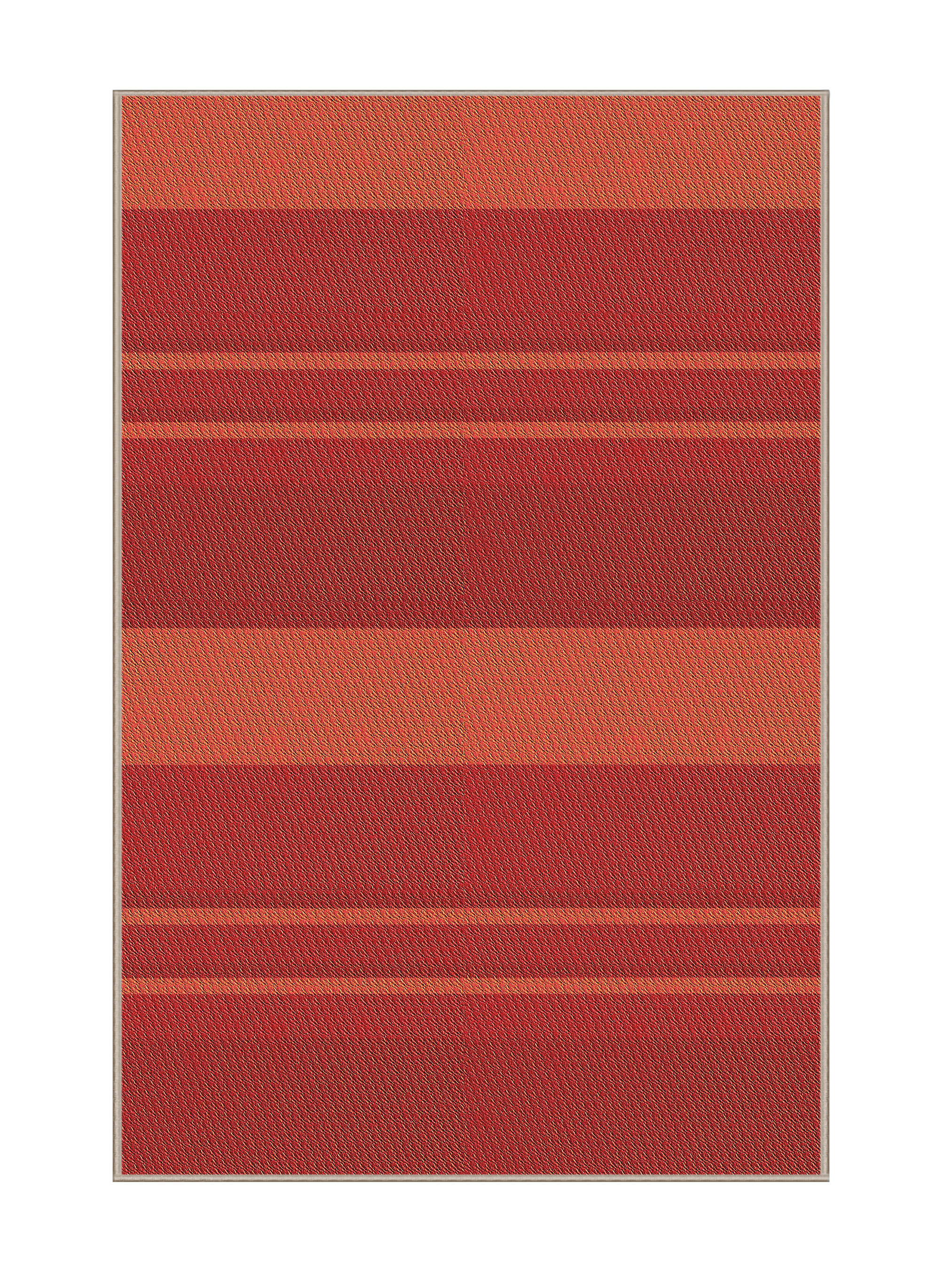 East Urban Home Striped Wool Orange Area Rug - Wayfair Canada