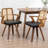 Modern Upholstered Faux Leather Rattan Back Dining Chairs-1807713259