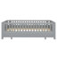 Lit plateforme simple avec garde-corps, structure de lit simple en bois massif, peut être converti en lit plateforme double gris-559620601-559620600