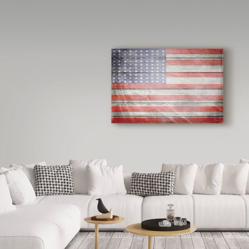 « american flag », reproduction d’impression sur toile tendue, H 12 po x l 19 po x P 2 po