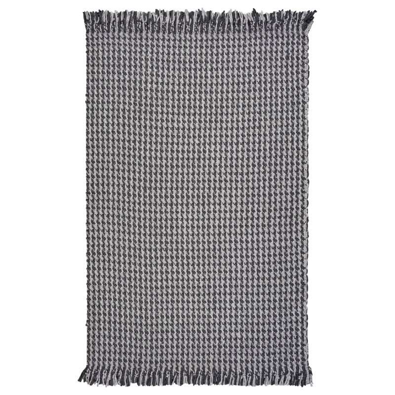 Hogan Geometric Handmade Wool Area Rug, Rectangle 7'9" x 9'9", Gray