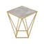 Creative Simple Glass Side Table,Gold+White Colour