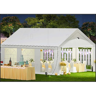 Tente de réception - tente à baldaquin robuste de 10 x 20 pi avec parois latérales amovibles, abri de jardin extérieur pour patio de camping Waiterpro, parfait pour le mariage Holday Bithday