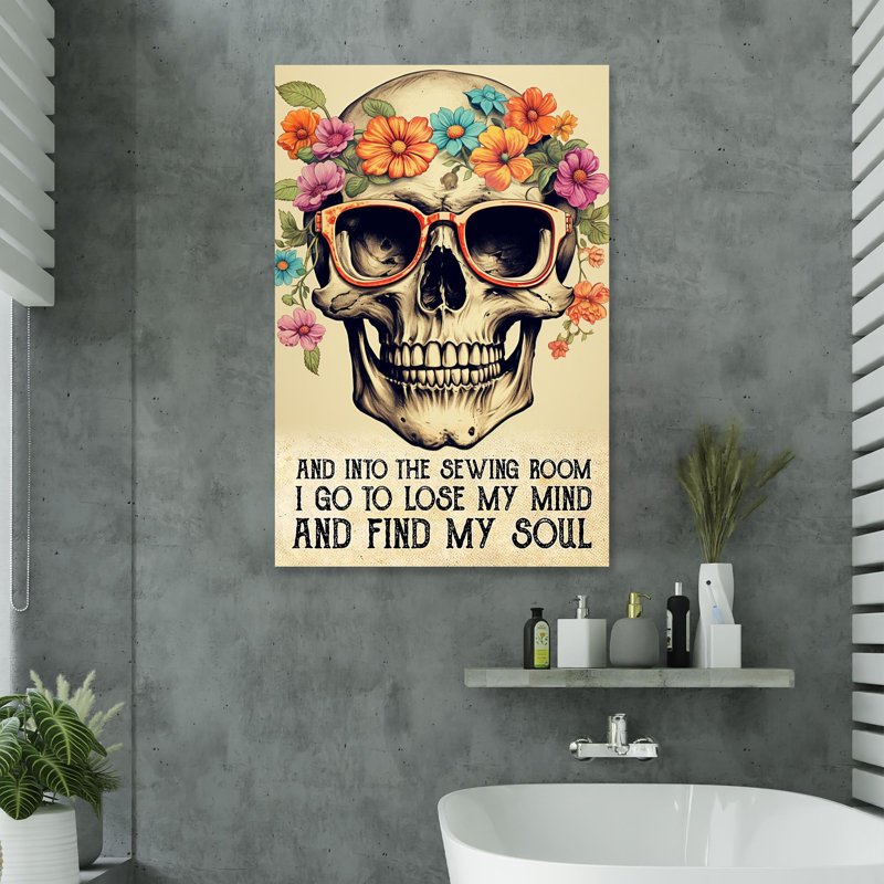 «And Into The Sewing Room I Go», reproduction d'art graphique sur toile tendue 1 pièce, L 11 po x H 14 po
