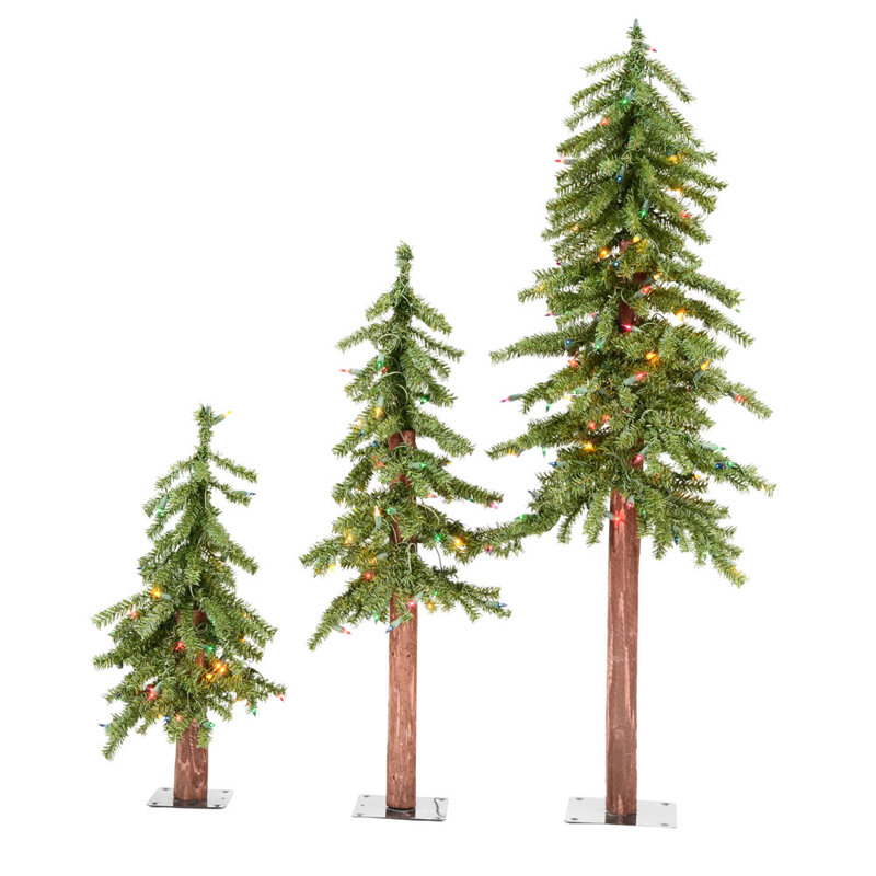 Lighted Artificial Pine Christmas Tree