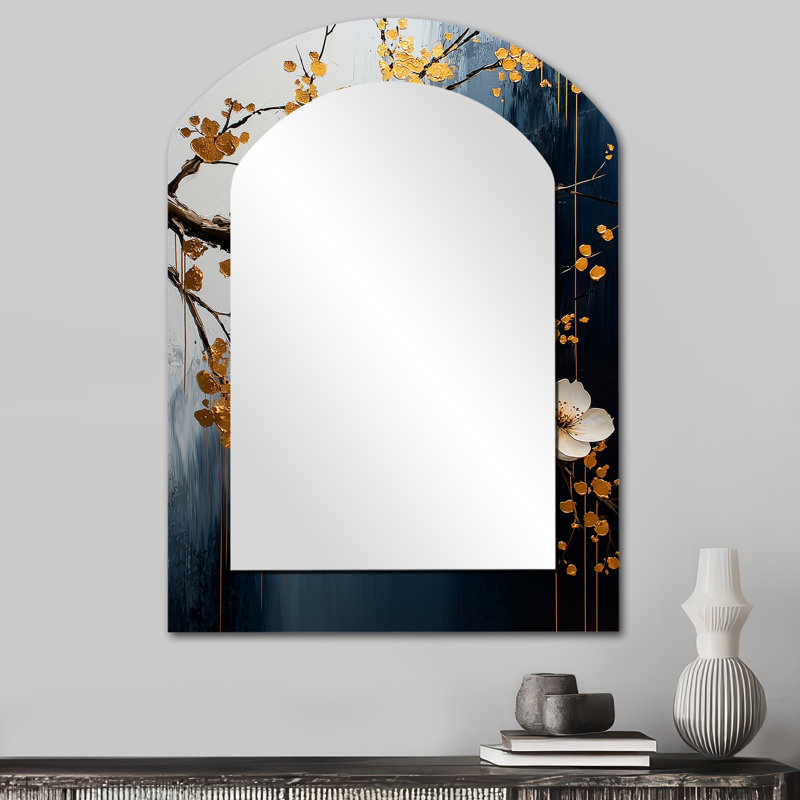 Miroir décoratif en métal doré, 34 po x 25 po