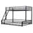 Space-Saving Twin XL Over Queen Bunk Bed Frame with Ladder & Safety Guardrails – Easy Assembly, Heavy Duty Metal Construction, Black-1444522740-1444522747